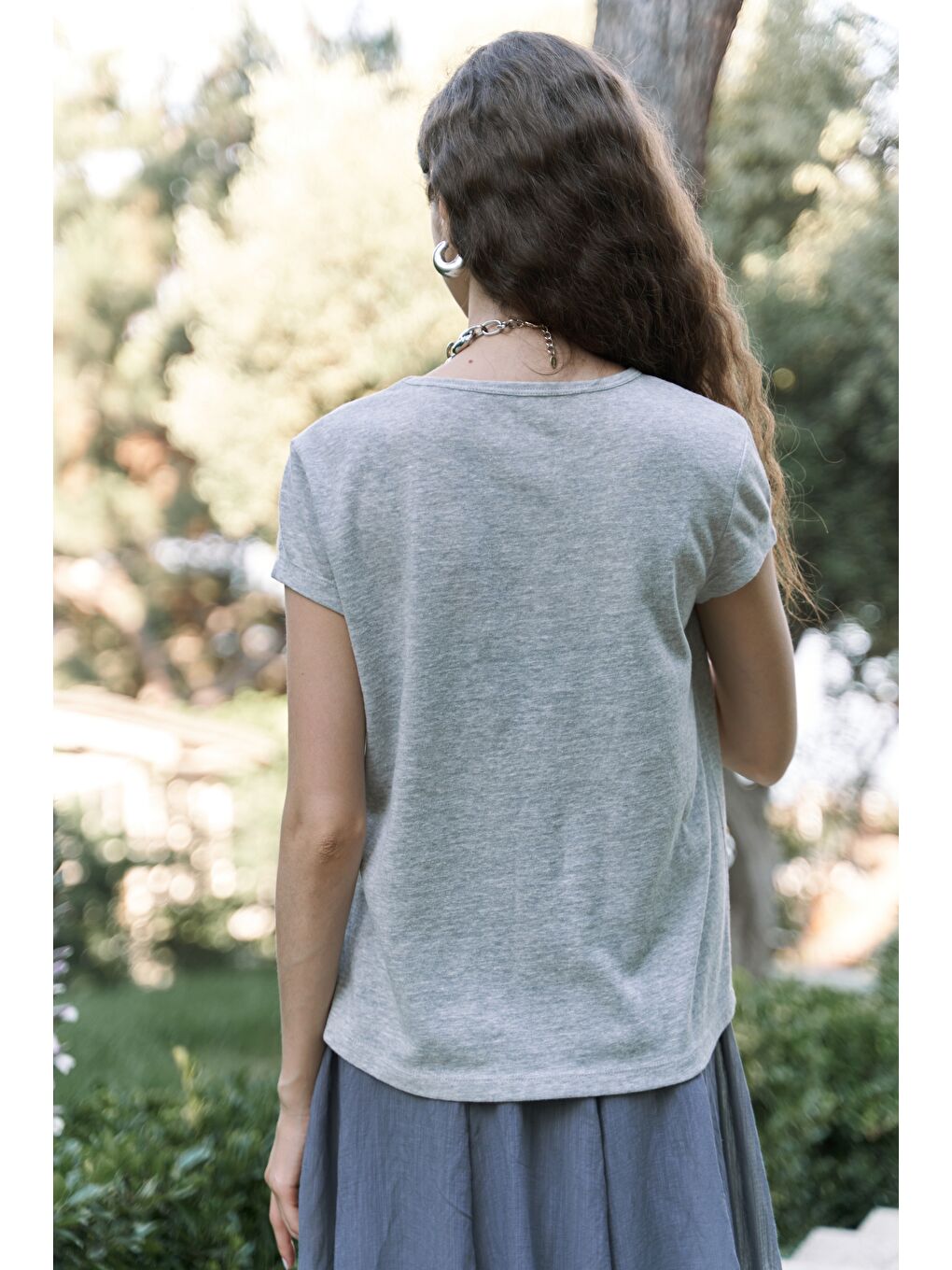 Suva Kısa Kol Gri T-Shirt-4