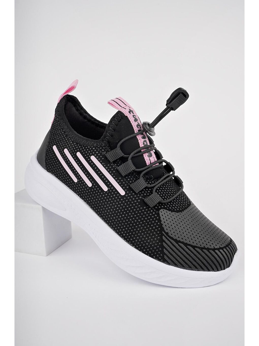 Muggo Pudra Pembe LUPİN Günlük Unisex Çocuk Bağcıklı Rahat Sneaker Spor Ayakkabı - 1