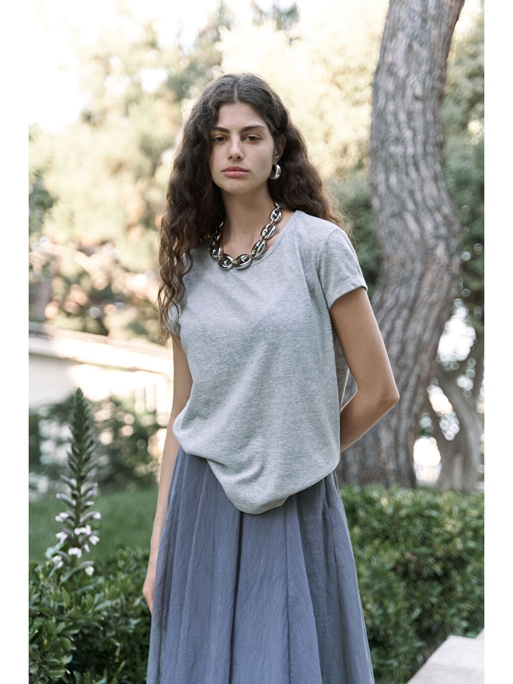 Suva Kısa Kol Gri T-Shirt-5