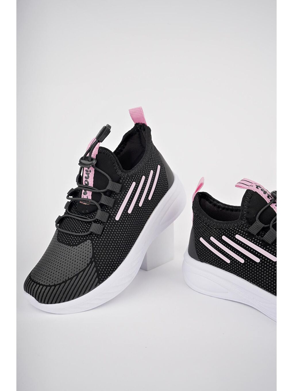 Muggo Pudra Pembe LUPİN Günlük Unisex Çocuk Bağcıklı Rahat Sneaker Spor Ayakkabı - 2