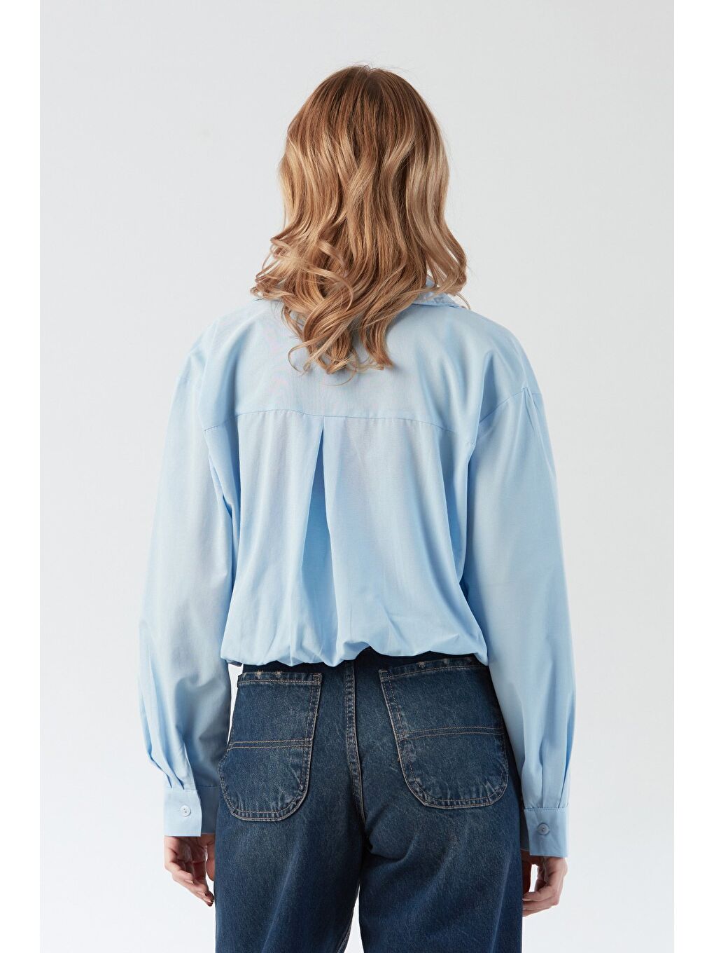 Mavi Basic Body Detaylı Gömlek-4