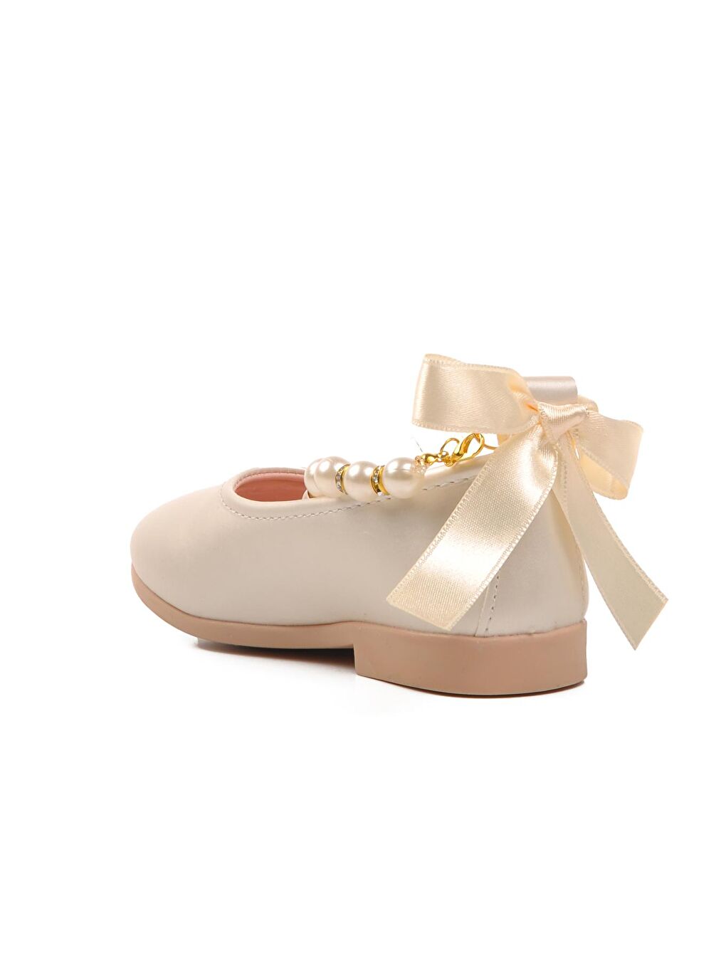 Ekru Sedef İnci Bilekli Kız Bebek Babet INC24-B-3