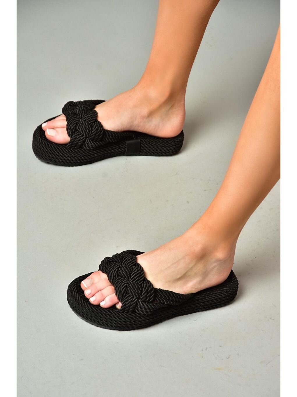 Fox Shoes S5960227 Siyah Kadın Terlik - 2