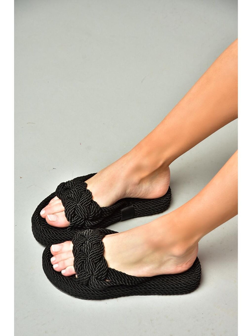Fox Shoes S5960227 Siyah Kadın Terlik - 3