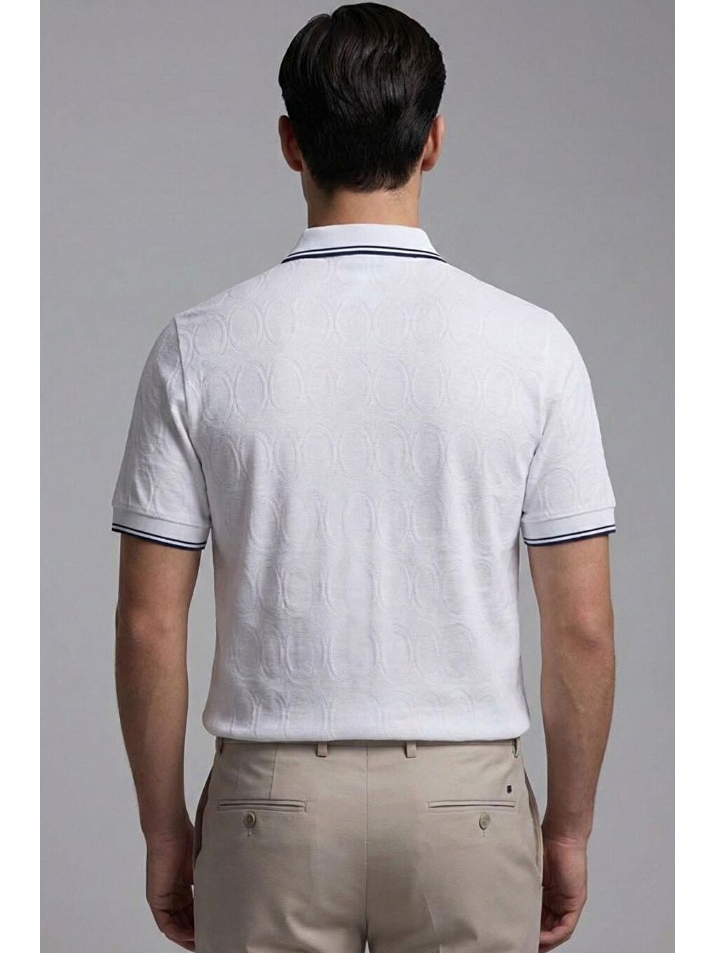 Giotelli Beyaz Regular Fit %100 Pamuk Merserize Fermuarlı Polo Yaka Erkek Tişört-1