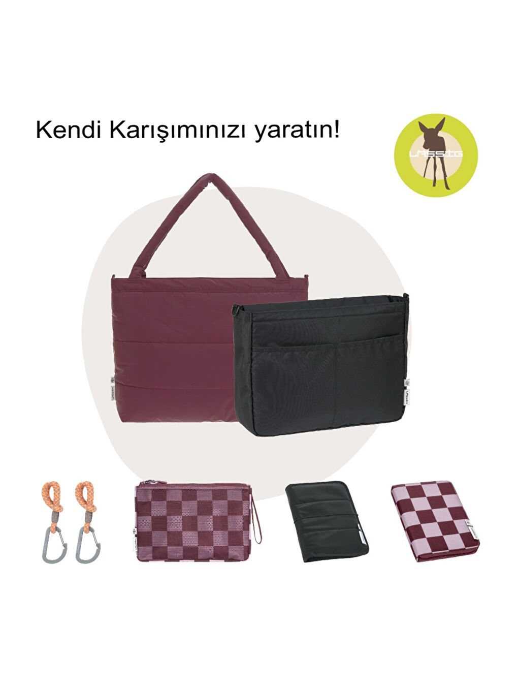Lassig Mix Multi Bag Bebek Arabası Organizer Çanta Black - 9