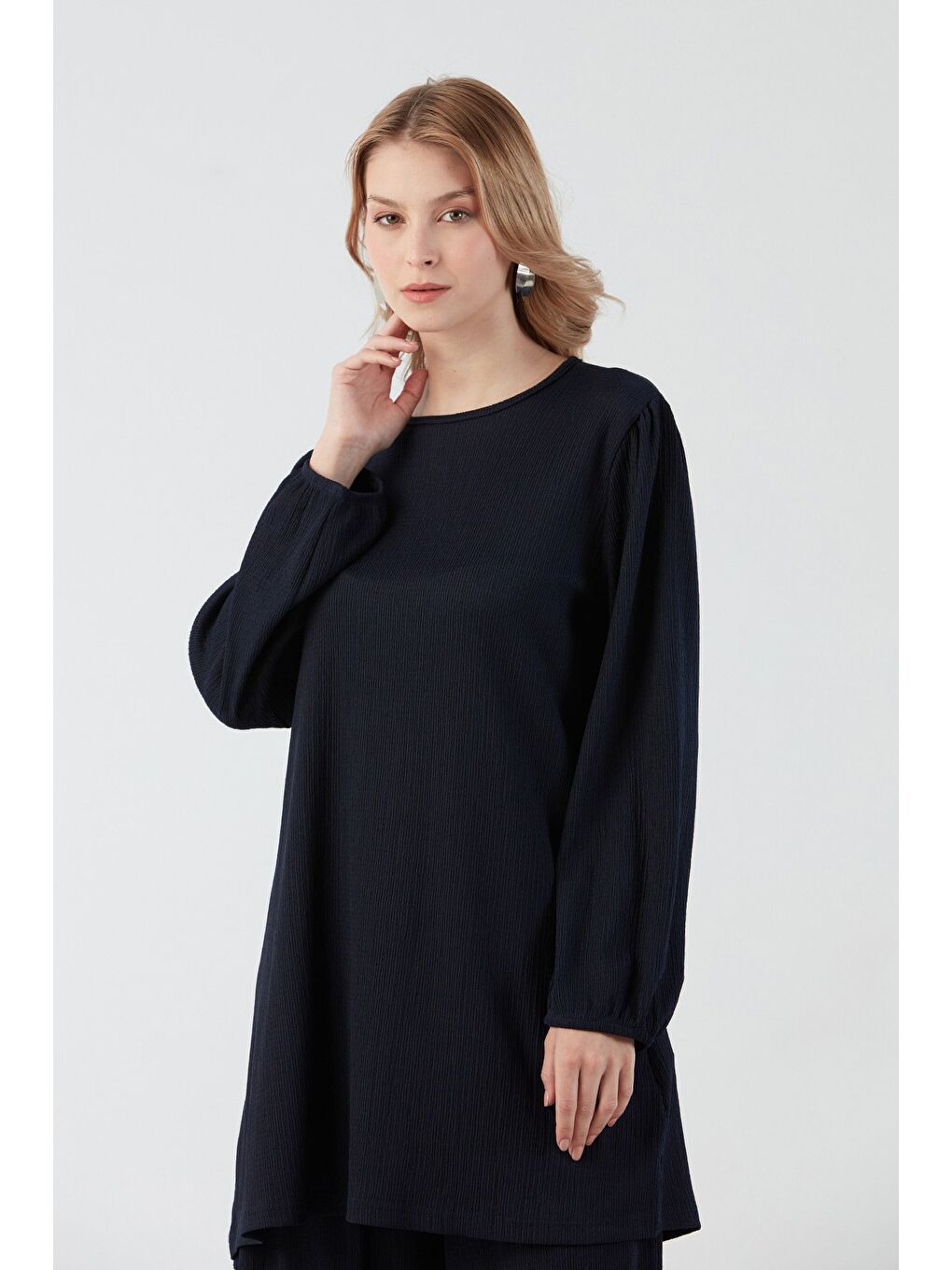 Lacivert Fullamodest Bürümcük Kumaş 2 Li Takım-1