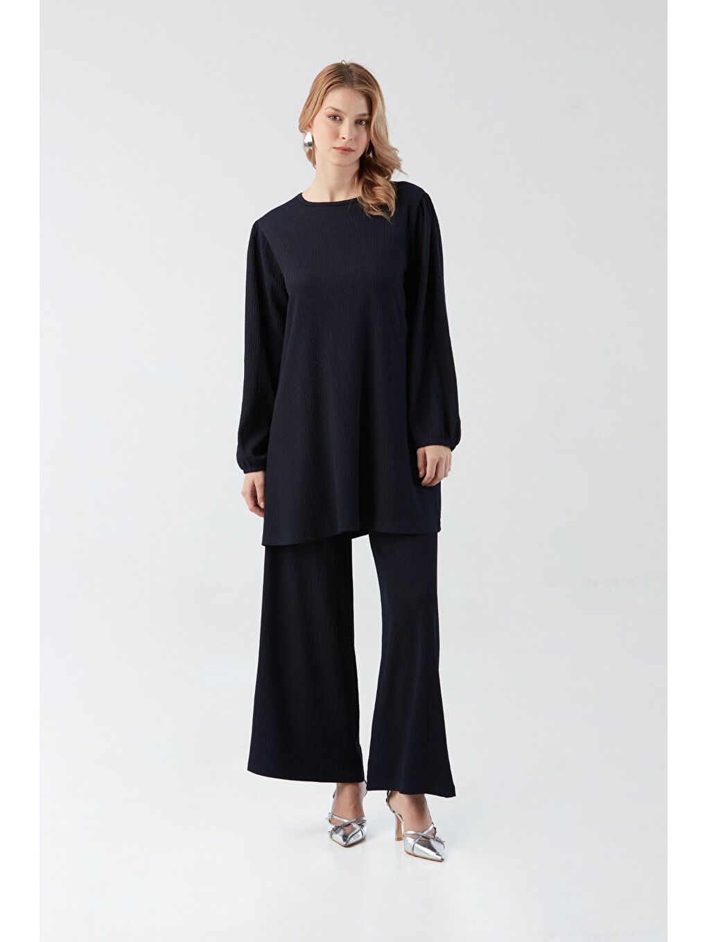 Lacivert Fullamodest Bürümcük Kumaş 2 Li Takım-3