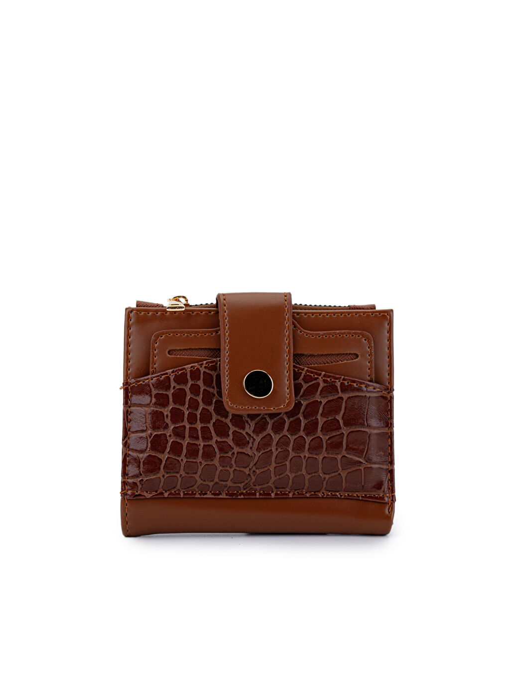 Kahverengi Suni Deri Kadın Cüzdan Taba MN105