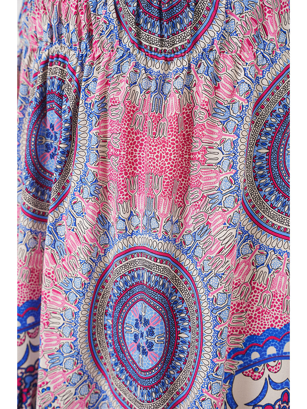 1898 Desenli Uzun Etek - Pembe-5