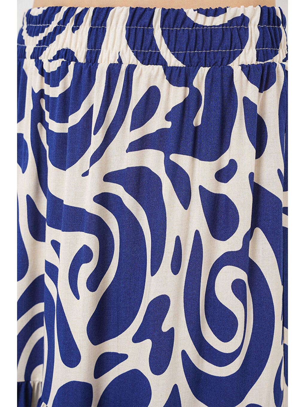 1898 Desenli Uzun Etek - F.Lacivert-4