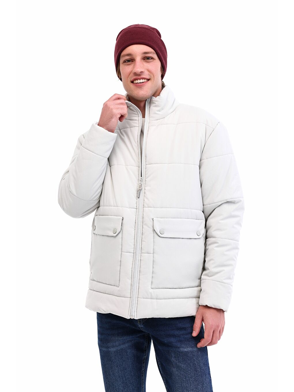Gri ML ALGER COAT 5PR Taş Rengi Erkek Kısa Mont