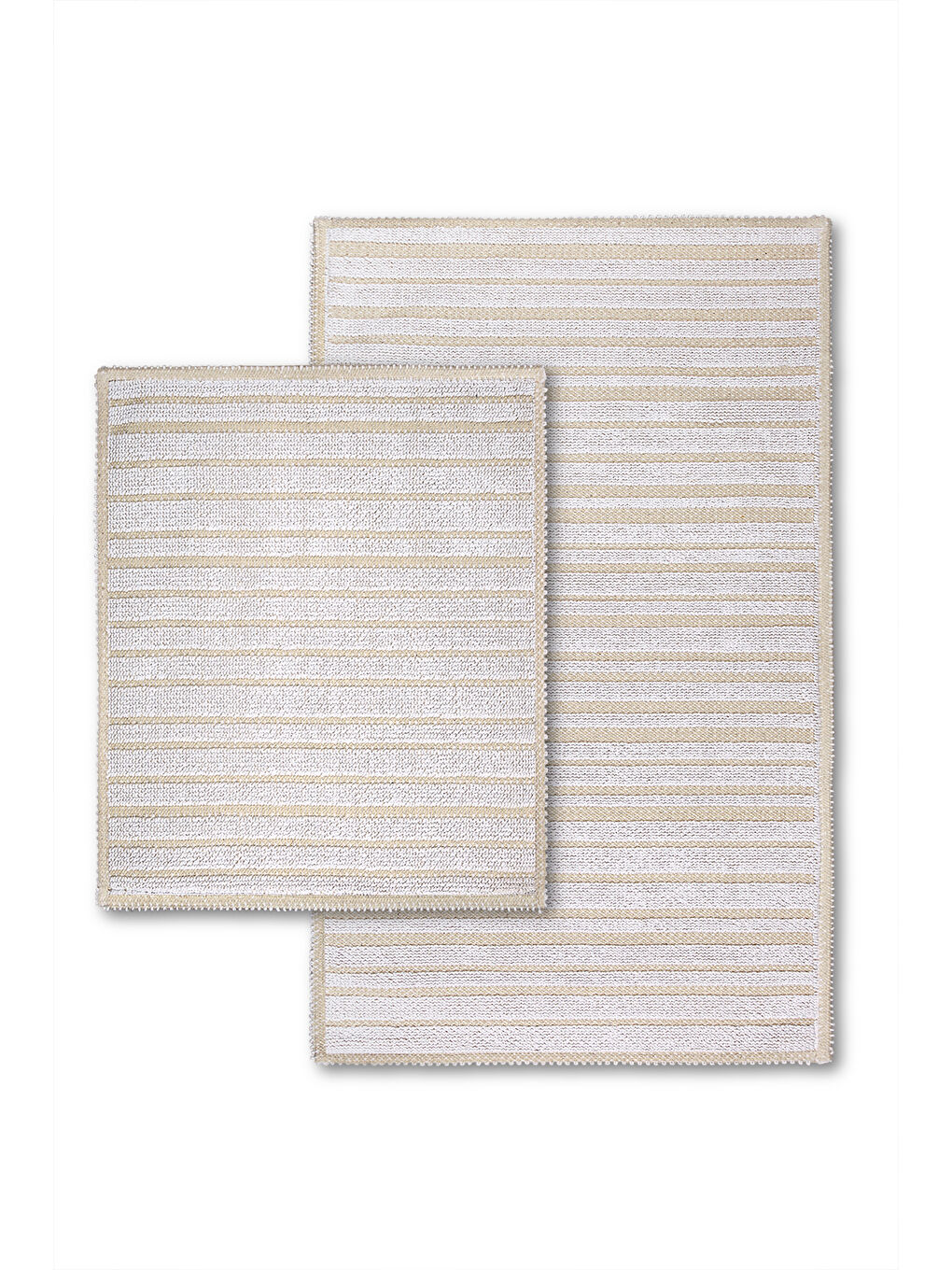 Apollo Doğal Pamuklu 2'li Banyo Paspas Seti 60x100+50x60 Cm - Beyaz