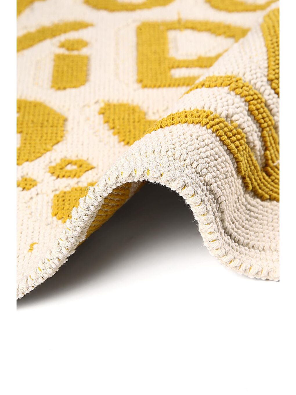 Sarı Good Vibes Doğal Pamuklu 2'li Banyo Paspas Seti 60x100+50x60 Cm - Hardal-3