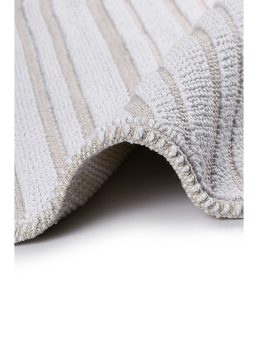 Apollo Doğal Pamuklu 2'li Banyo Paspas Seti 60x100+50x60 Cm - Beyaz-3