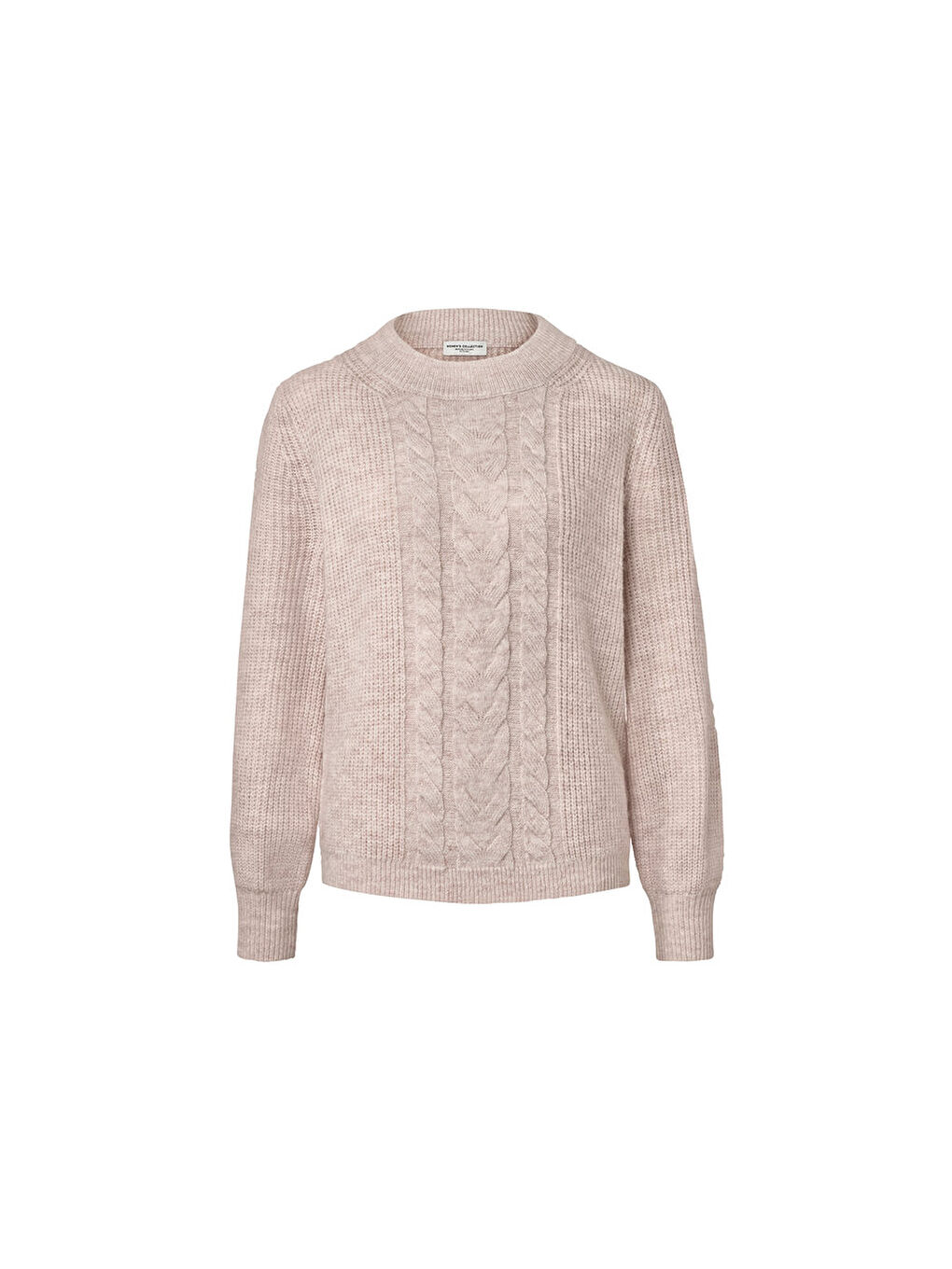 Ekru Kadın Kazak, Saç Örgü, Krem-4