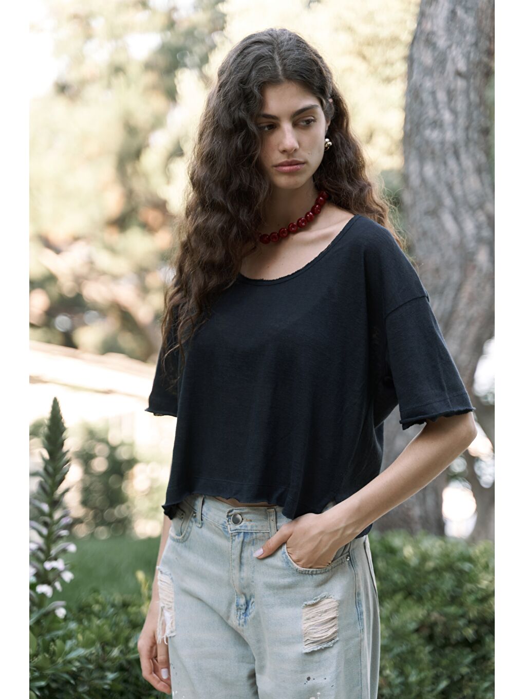 Ripley Yarım Kol Siyah T-Shirt