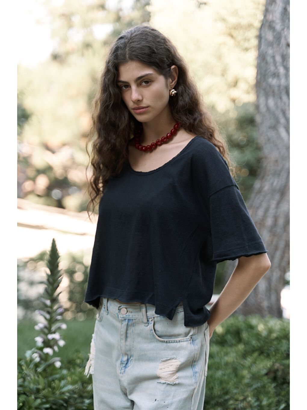 Ripley Yarım Kol Siyah T-Shirt-2