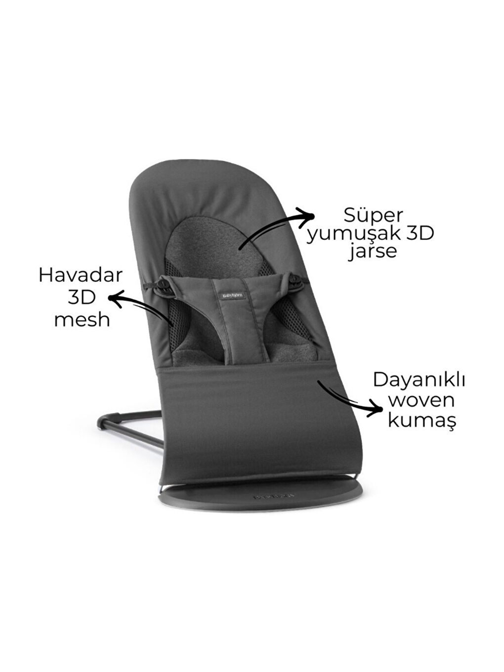 Woven Jersey Ana Kucağı Üçlü Kumaş Dark Grey-1