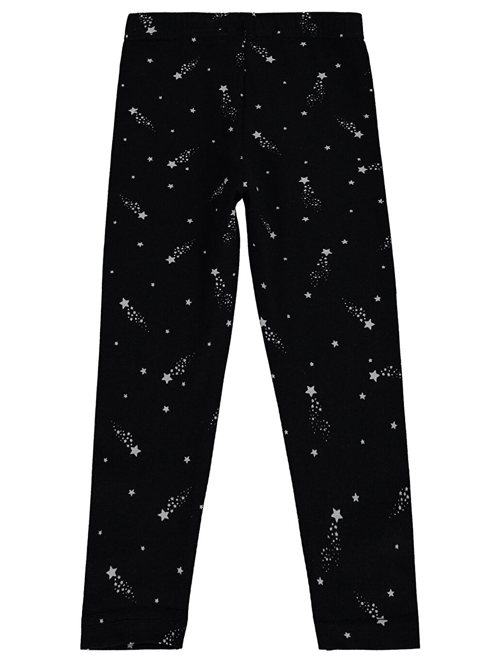 Girls Yıldızlı 6-9 Yaş Tayt - Siyah-1