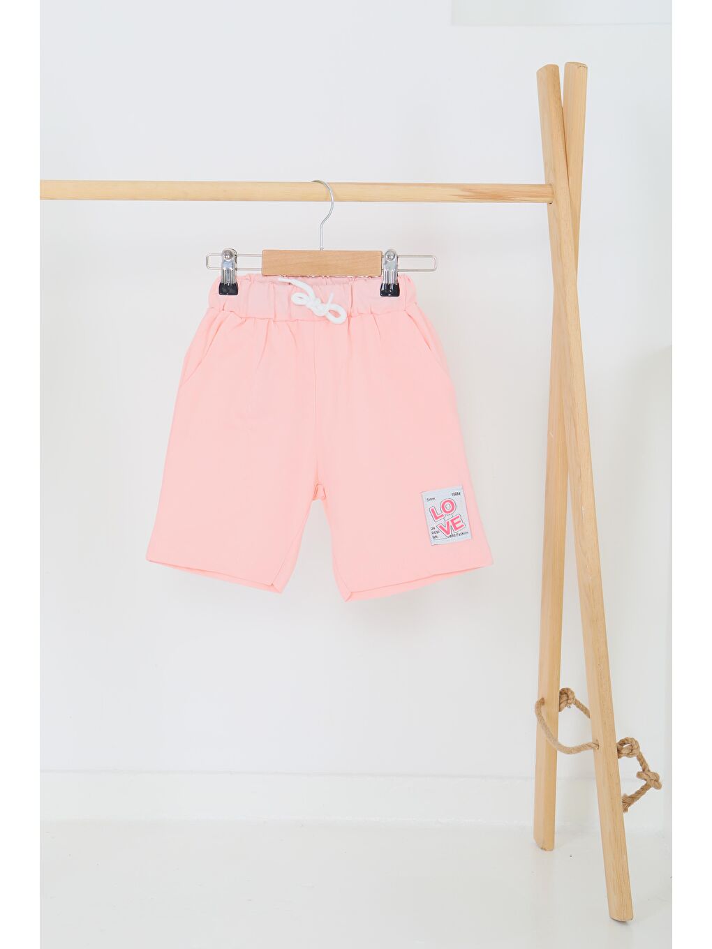 Pembe Kız Çocuk Pudra Baskılı Şort - 27332