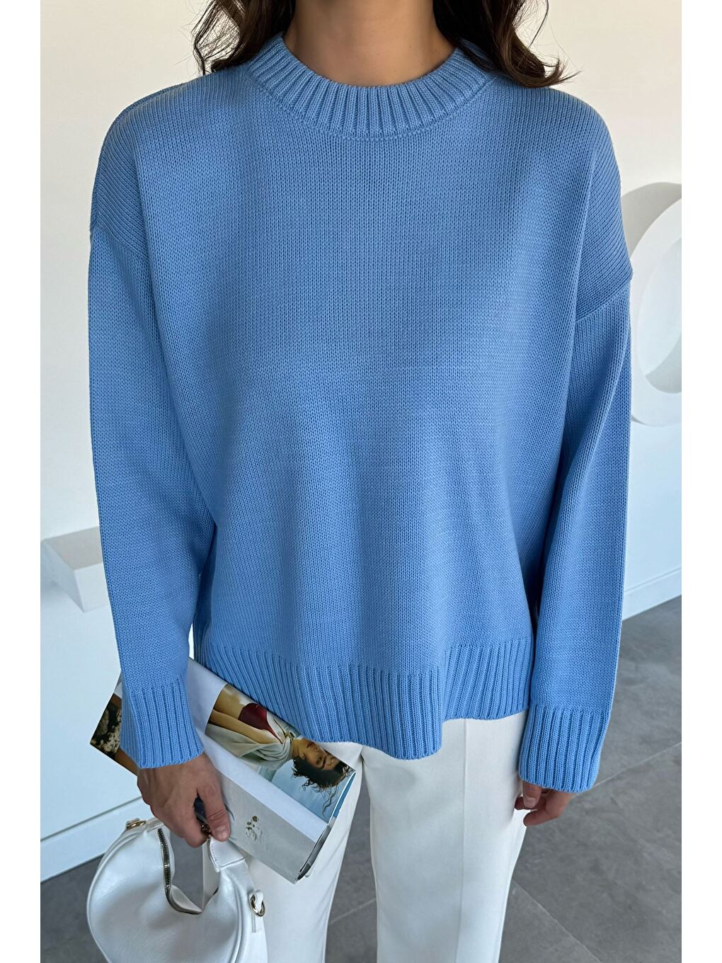 Mavi Kadın Bisklet Yaka Triko Kazak-2