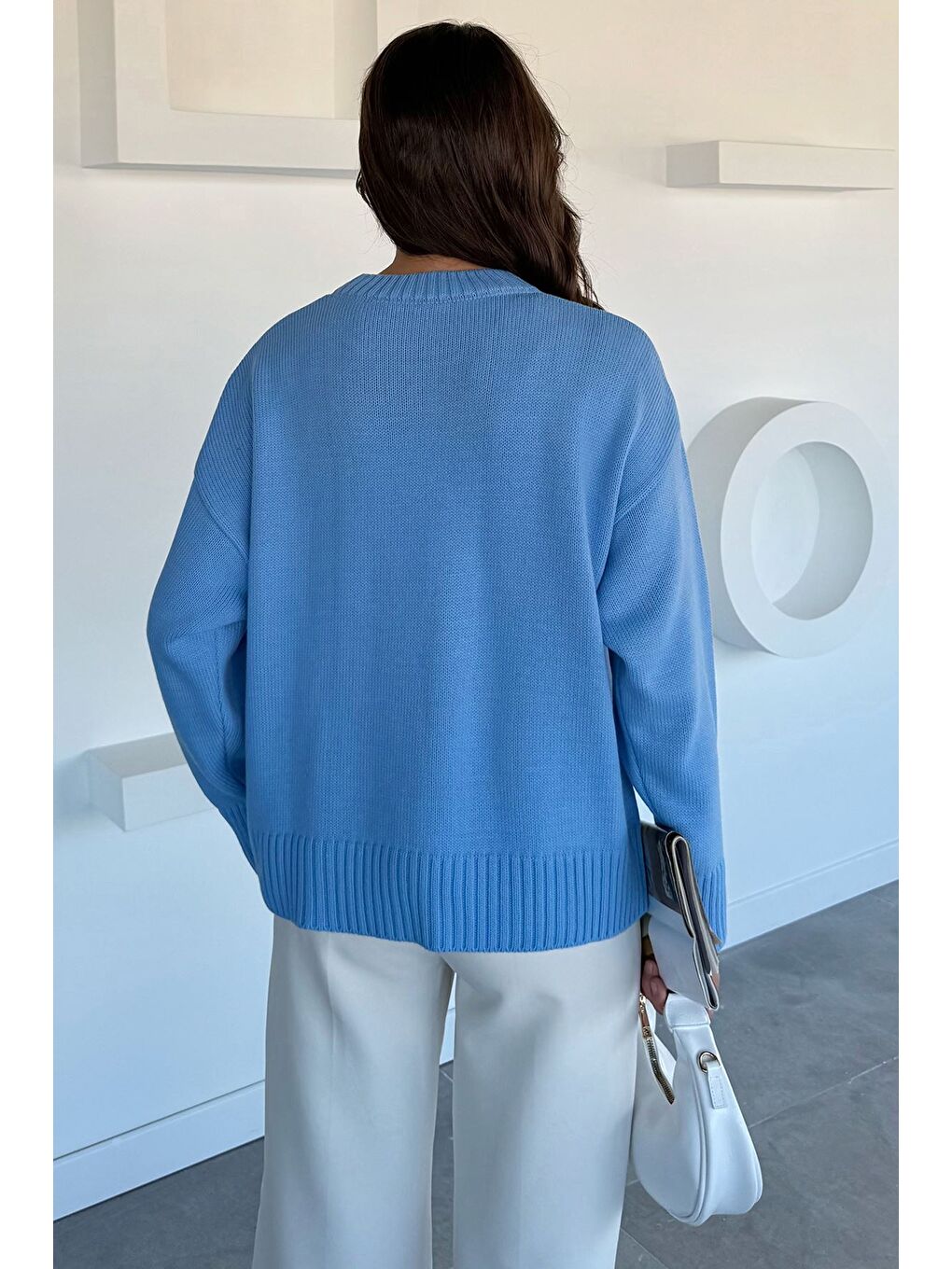 Mavi Kadın Bisklet Yaka Triko Kazak-3