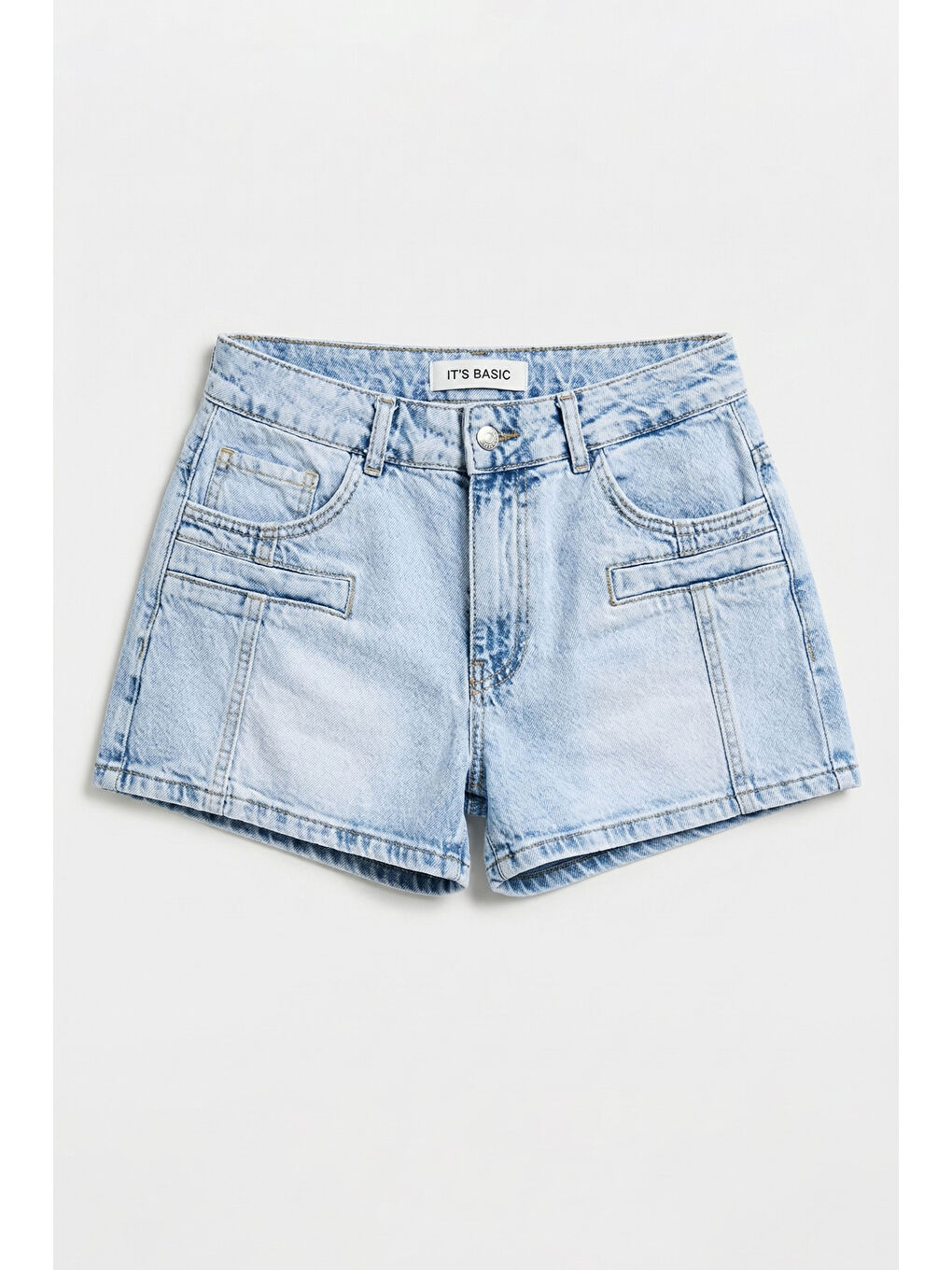 Mavi Kadın Ice Renk 4s6-3 Mom Fit Cep Detaylı Komfort Kumaş Denim Şort