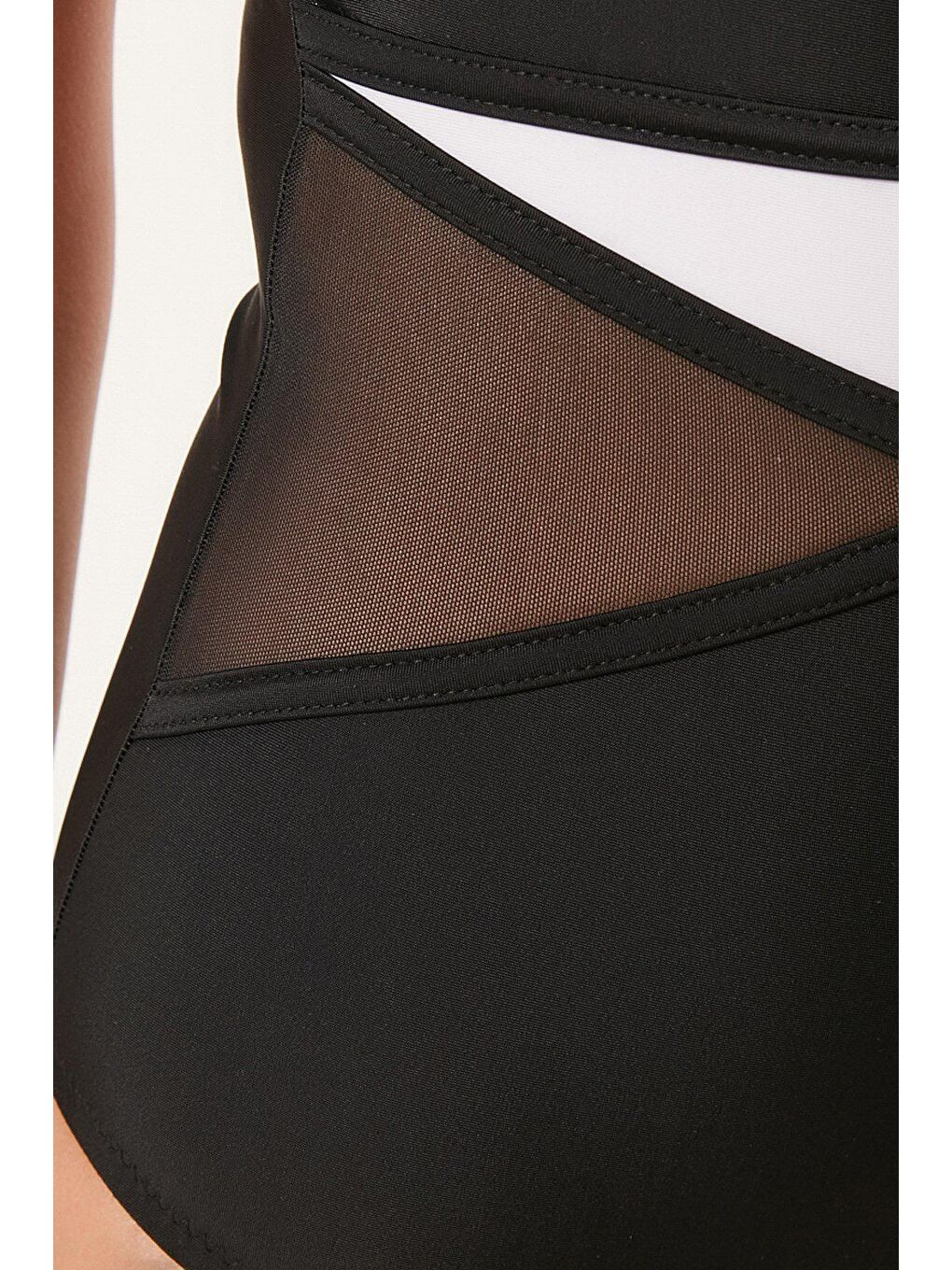 Kaplı Tül Detaylı Mayo 7522 Siyah-4