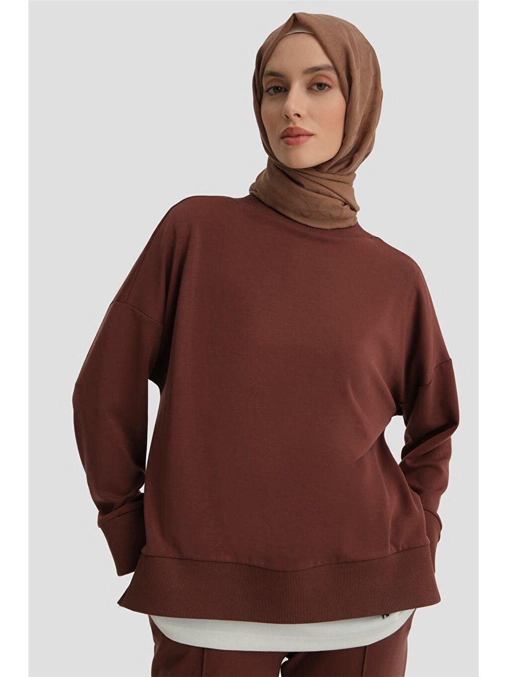 Kahverengi Sweat 24Kd6813 Kızıl Kahve