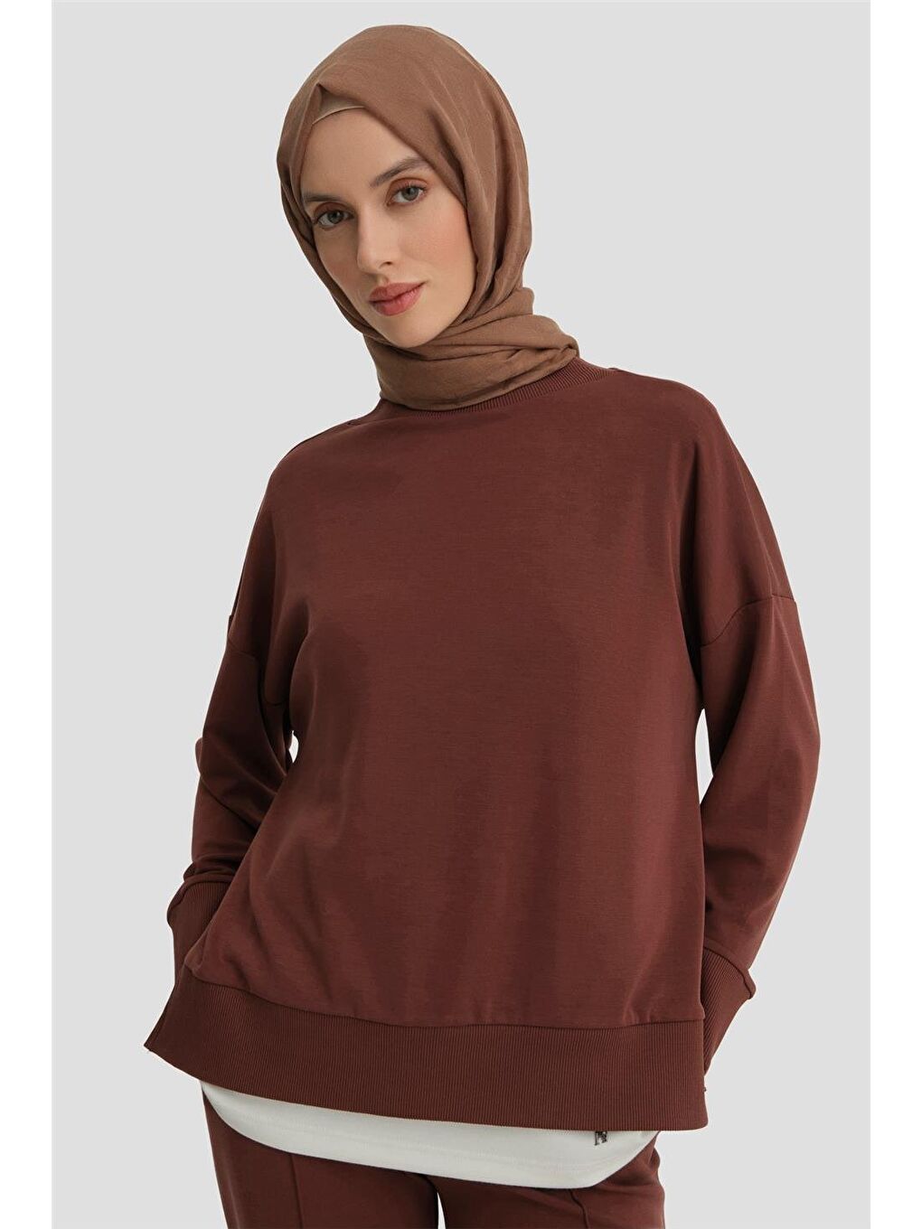 Kahverengi Sweat 24Kd6813 Kızıl Kahve-2