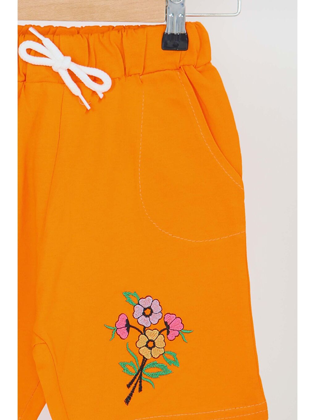 Turuncu Kız Çocuk Oranj Baskılı Şort - 27331-1