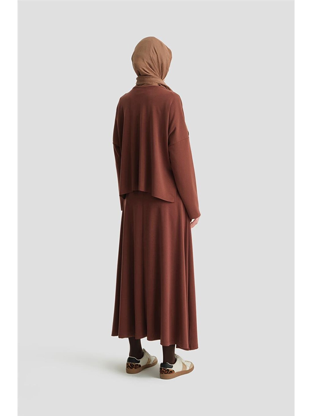 Kahverengi Örme Hırkalı Takım 24kd6816 Kızıl Kahve-4