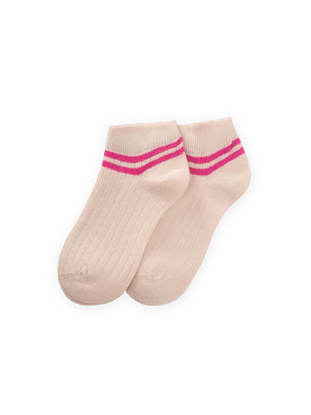 Fuşya Kız Çocuk Çizgili Patik Çorap