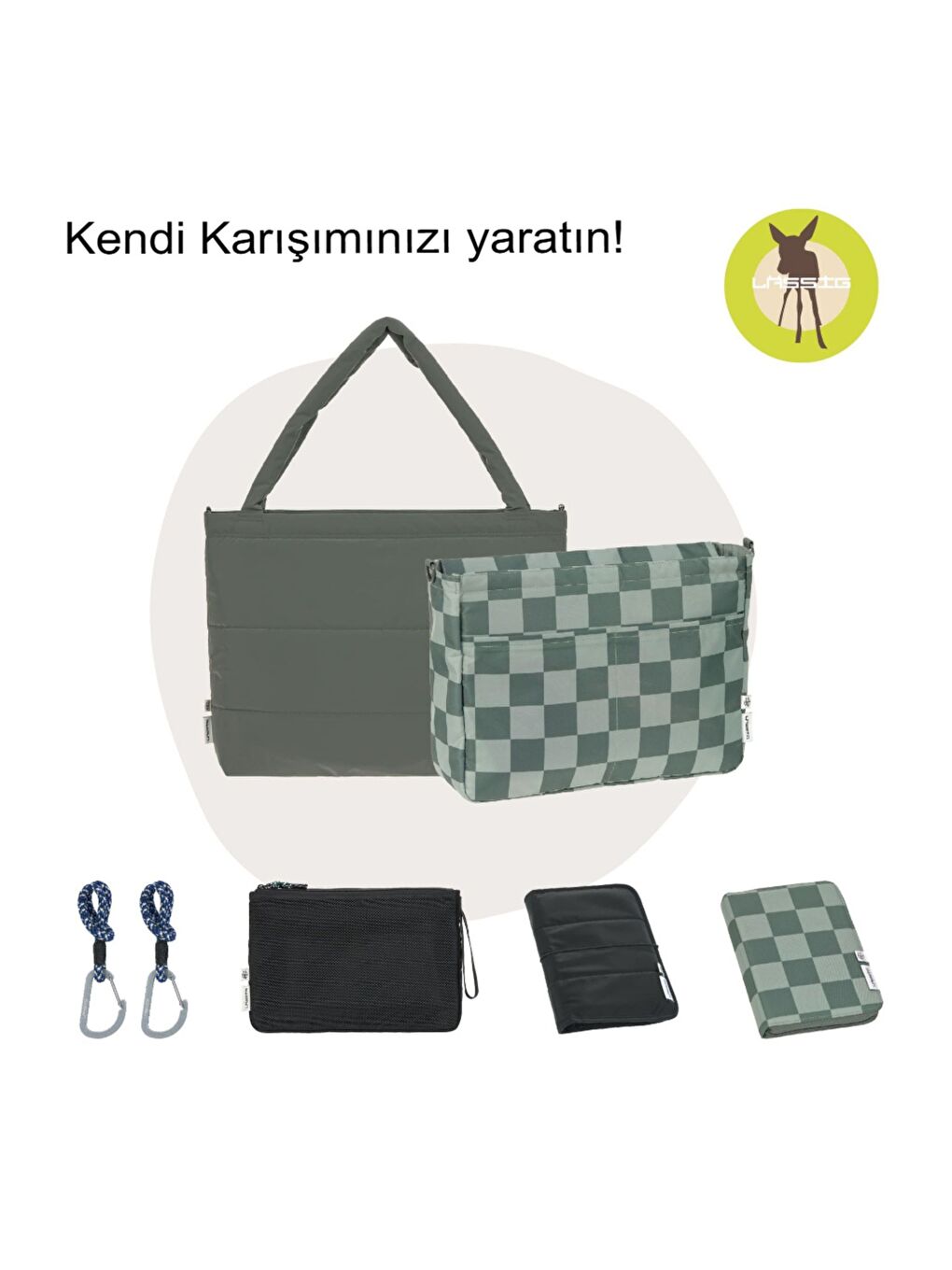 Mix Multi Bag Bebek Arabası Organizer Çanta Green/Olive-9