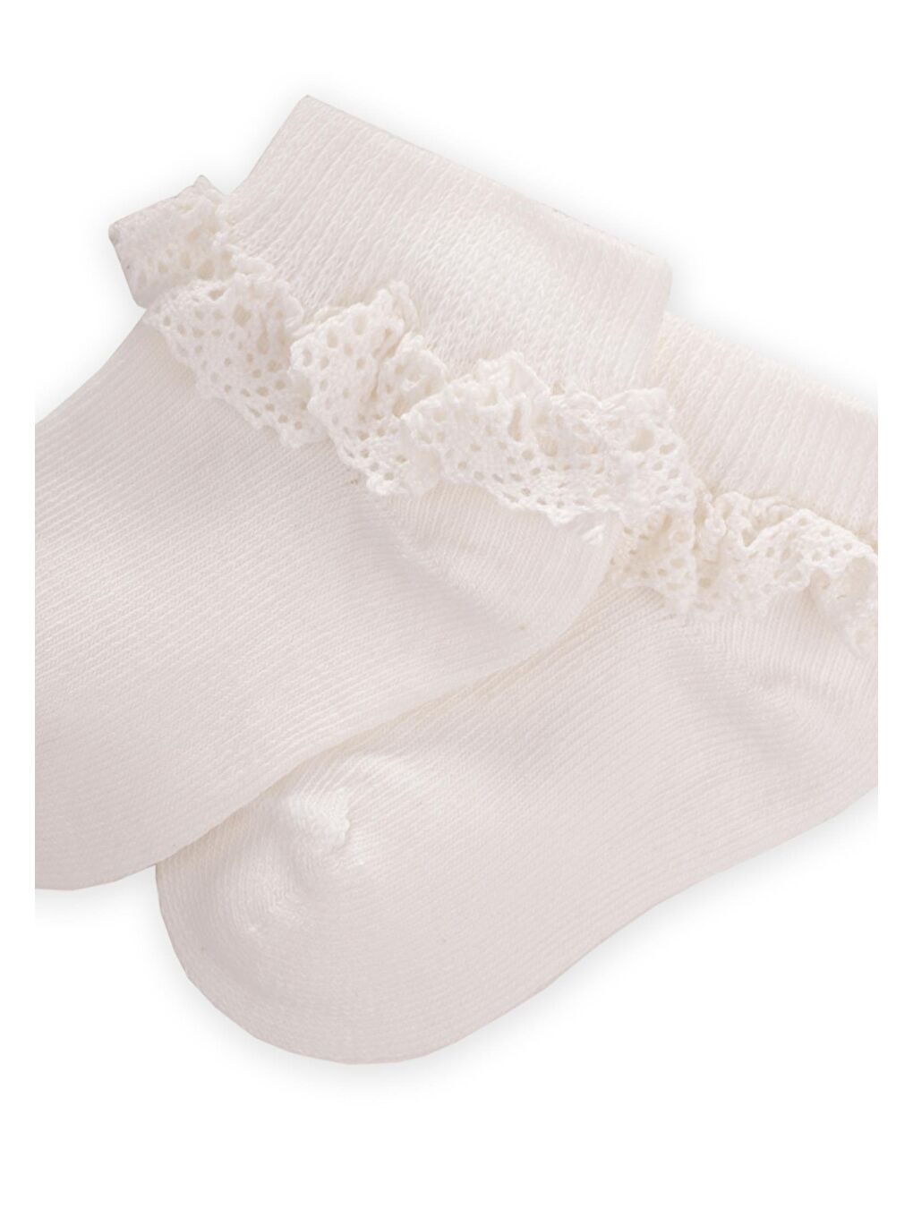 Ekru Kız Çocuk Patik Çorap-1