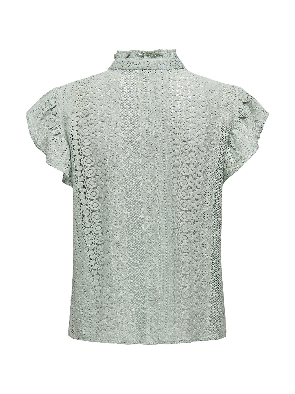 Yeşil Onlgabina Ajurlu % 100 Pamuk Regular Fit Dik Yaka Bluz 15335251-6