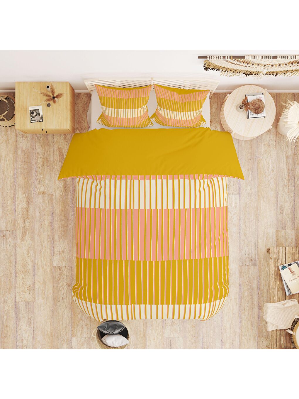 Karışık Baskılı,Desenli Çift Kişilik Nevresim Takımı (ÇARŞAFSIZ) 200x220 cm