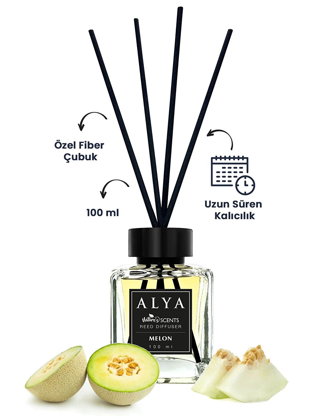 Alya Karışık Nature's Scents Melon Bambu Çubuklu Oda Kokusu- Kavun Kokusu - 2