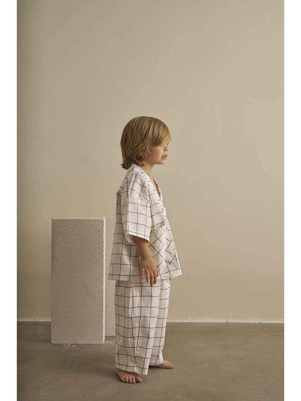 Beyaz Color Parade Gabardin Pantolonlu Takım-4