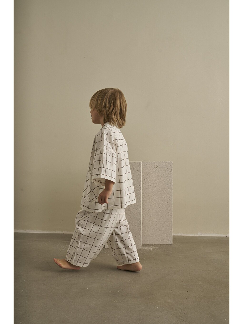 Beyaz Color Parade Gabardin Pantolonlu Takım-5