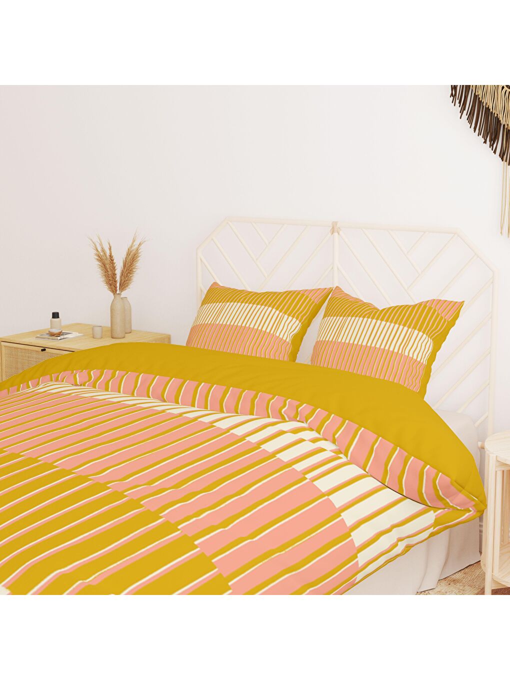 Karışık Baskılı,Desenli Çift Kişilik Nevresim Takımı (ÇARŞAFSIZ) 200x220 cm-1