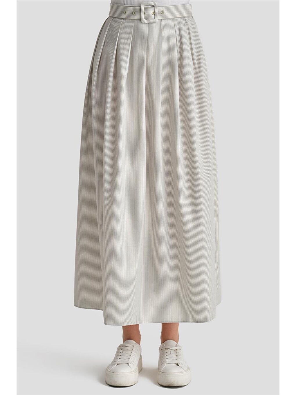 Yeşil Plise Etekli Çizgili Takım 24K6851 Çağla-5