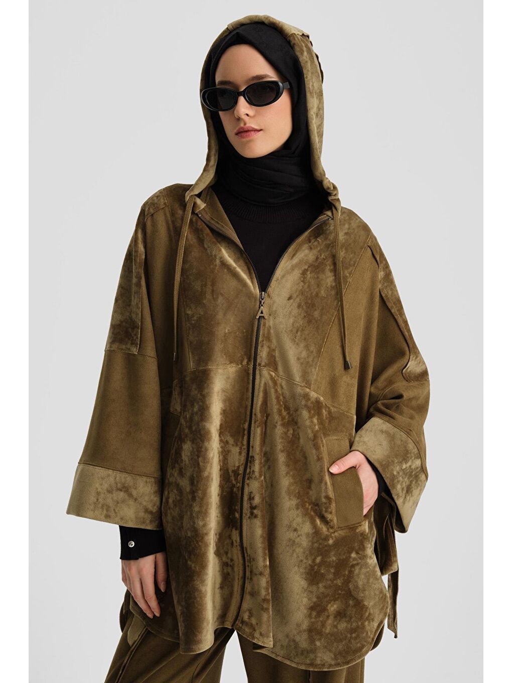 Kadife Eşofman Takımı 24K6915 Haki-2