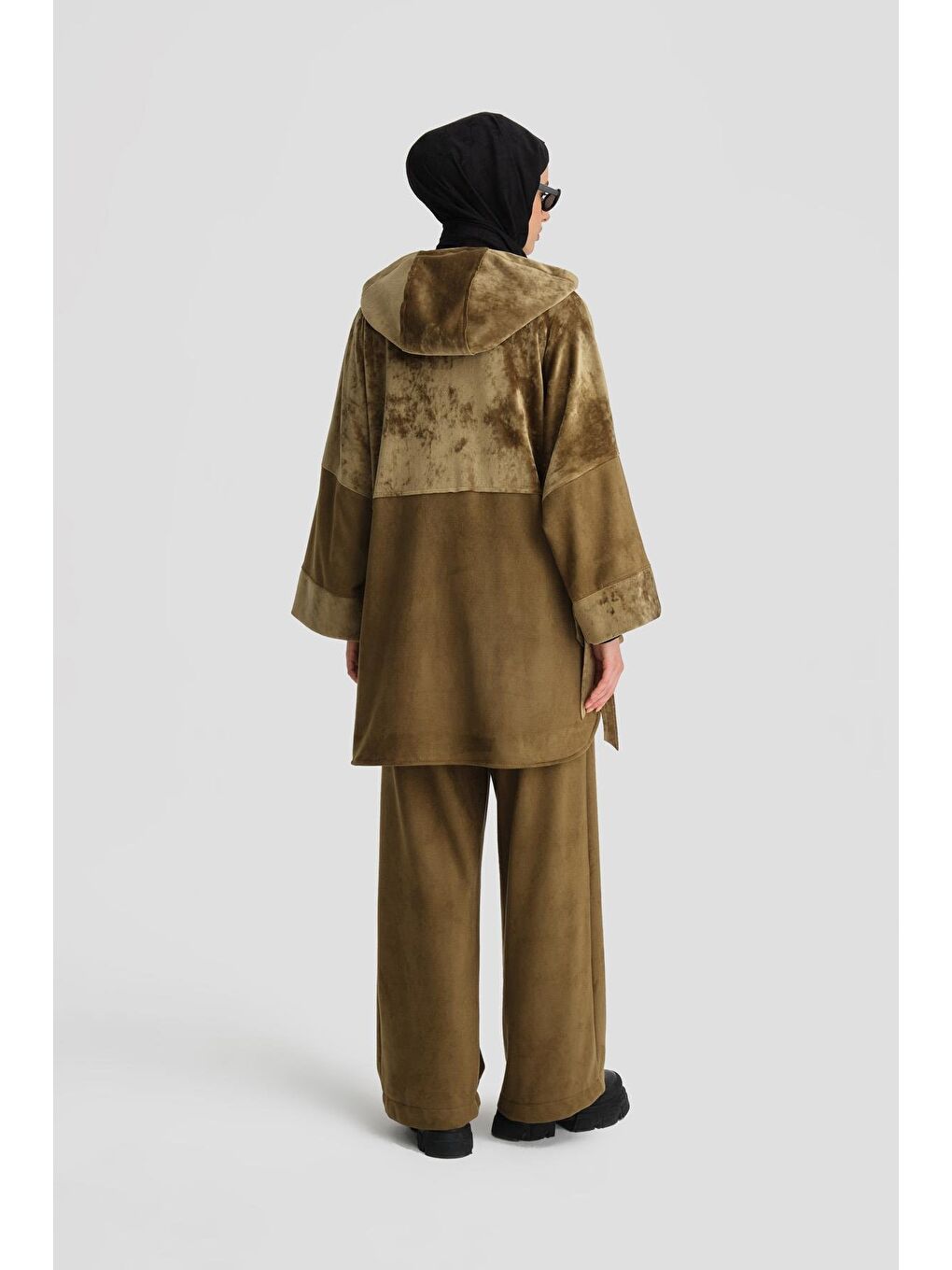 Kadife Eşofman Takımı 24K6915 Haki-3