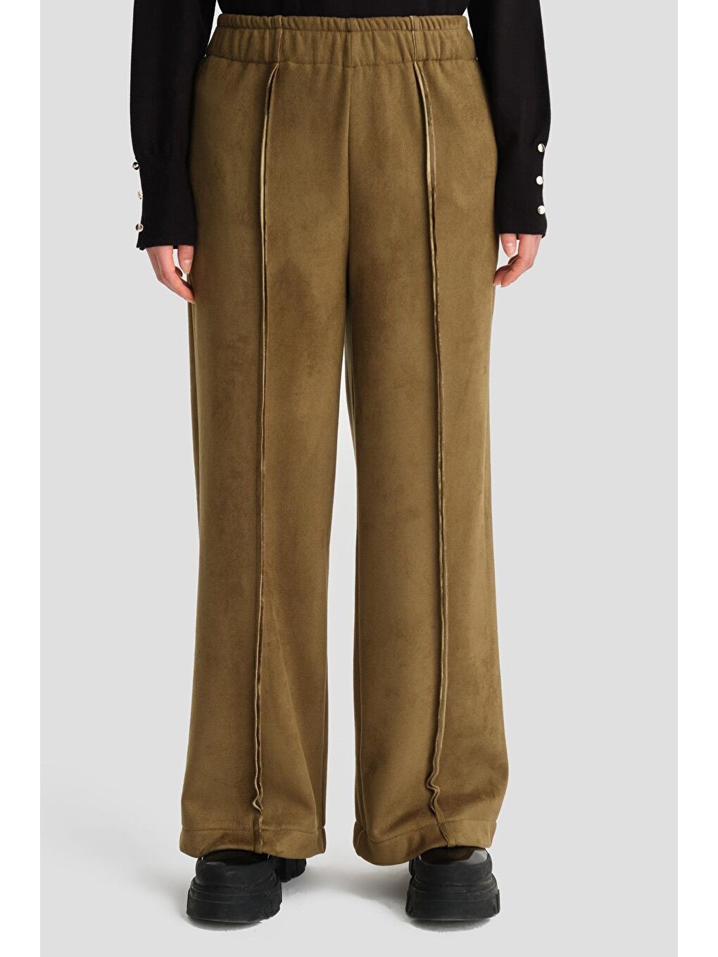 Kadife Eşofman Takımı 24K6915 Haki-4