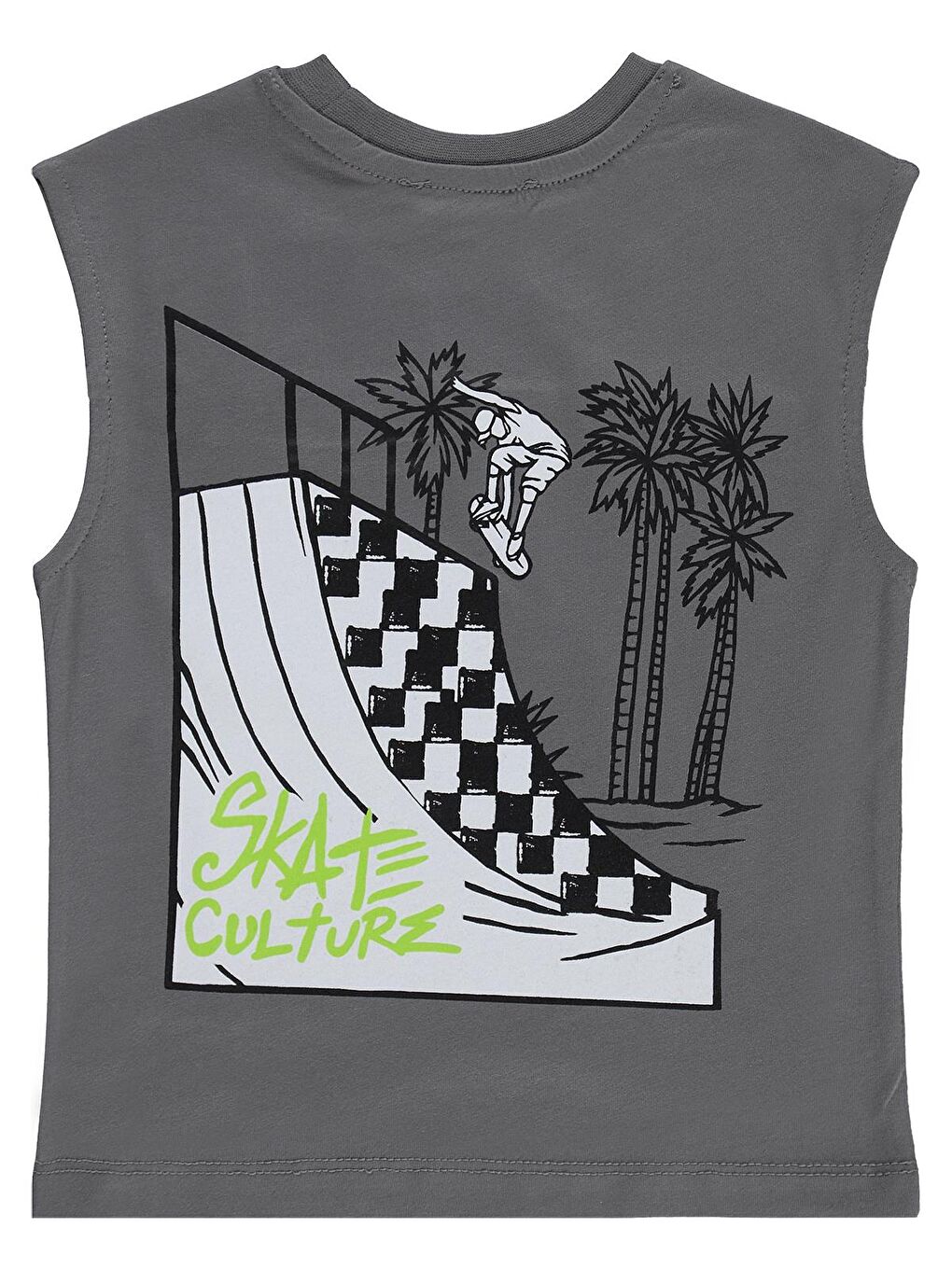 Boys Sırt Baskılı 2-5 Yaş Tişört - Gri-1