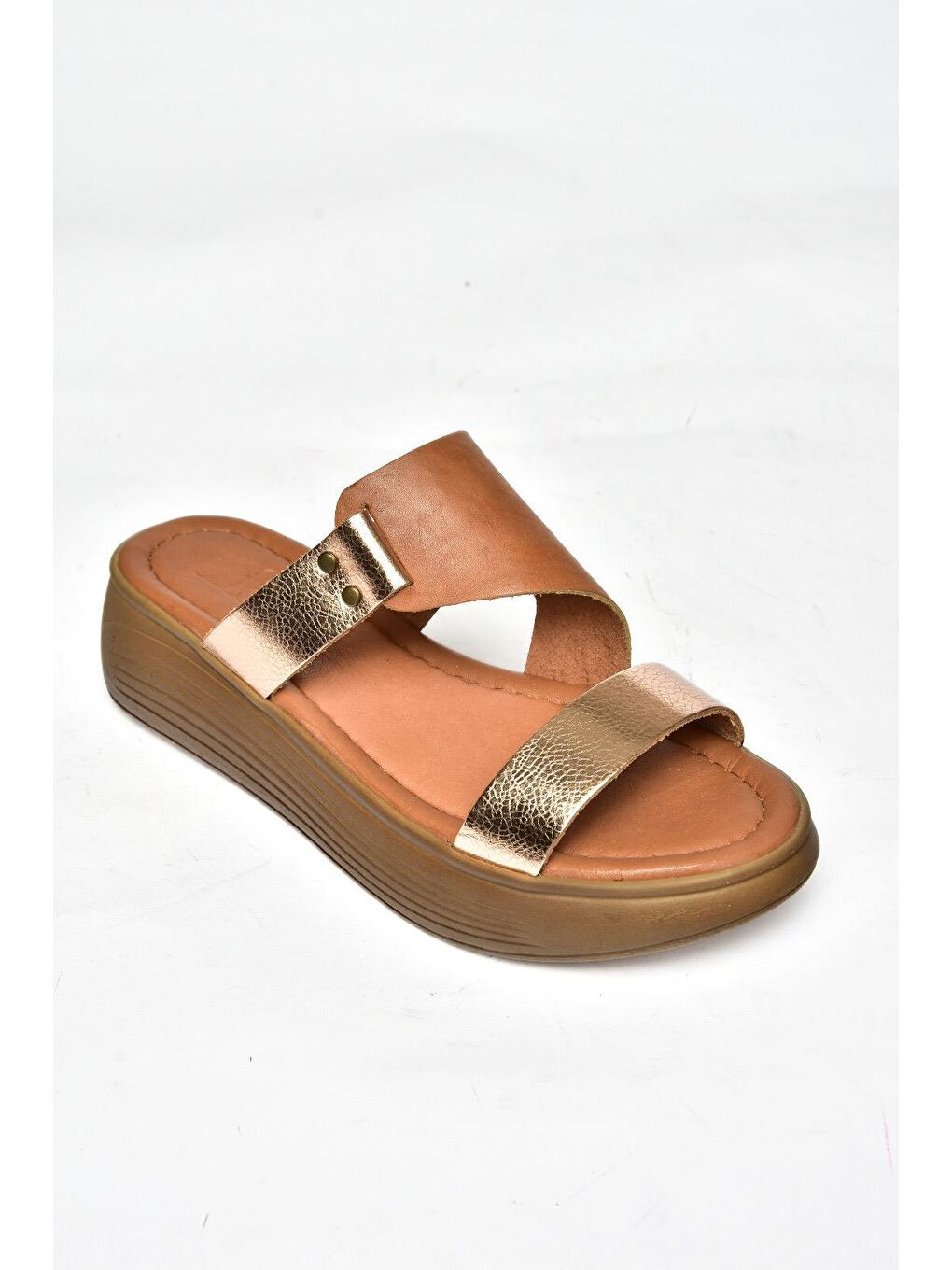Kahverengi S2910597 Taba/Bakır Kadın Terlik-1