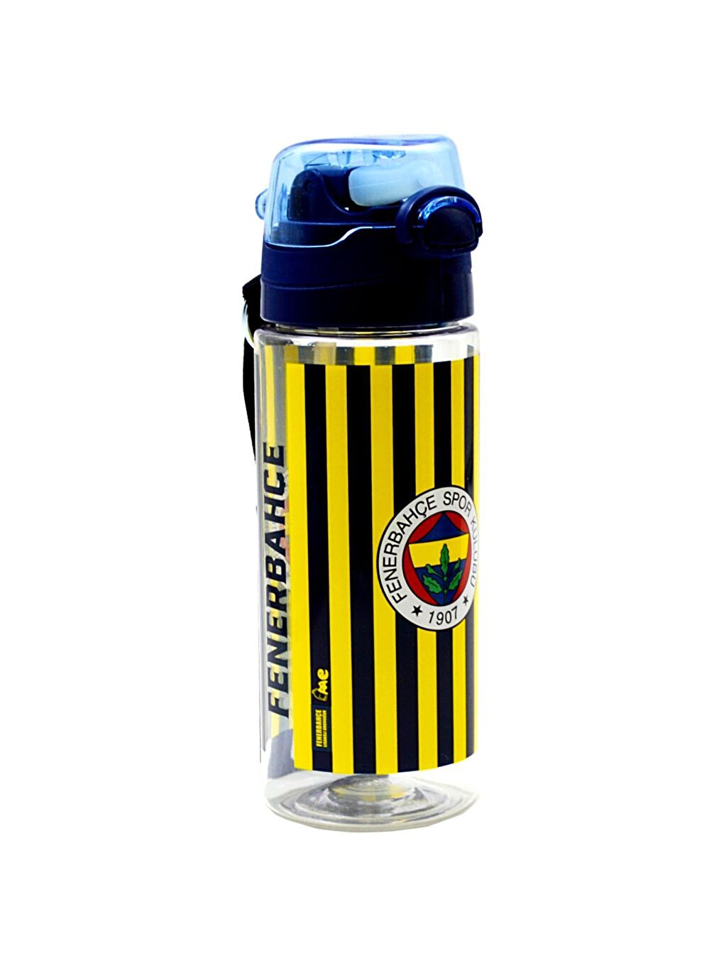 Fenerbahçe Lacivert Çubuk Desenli Plastik Matara 500 ml Lacivert (24791) - 1