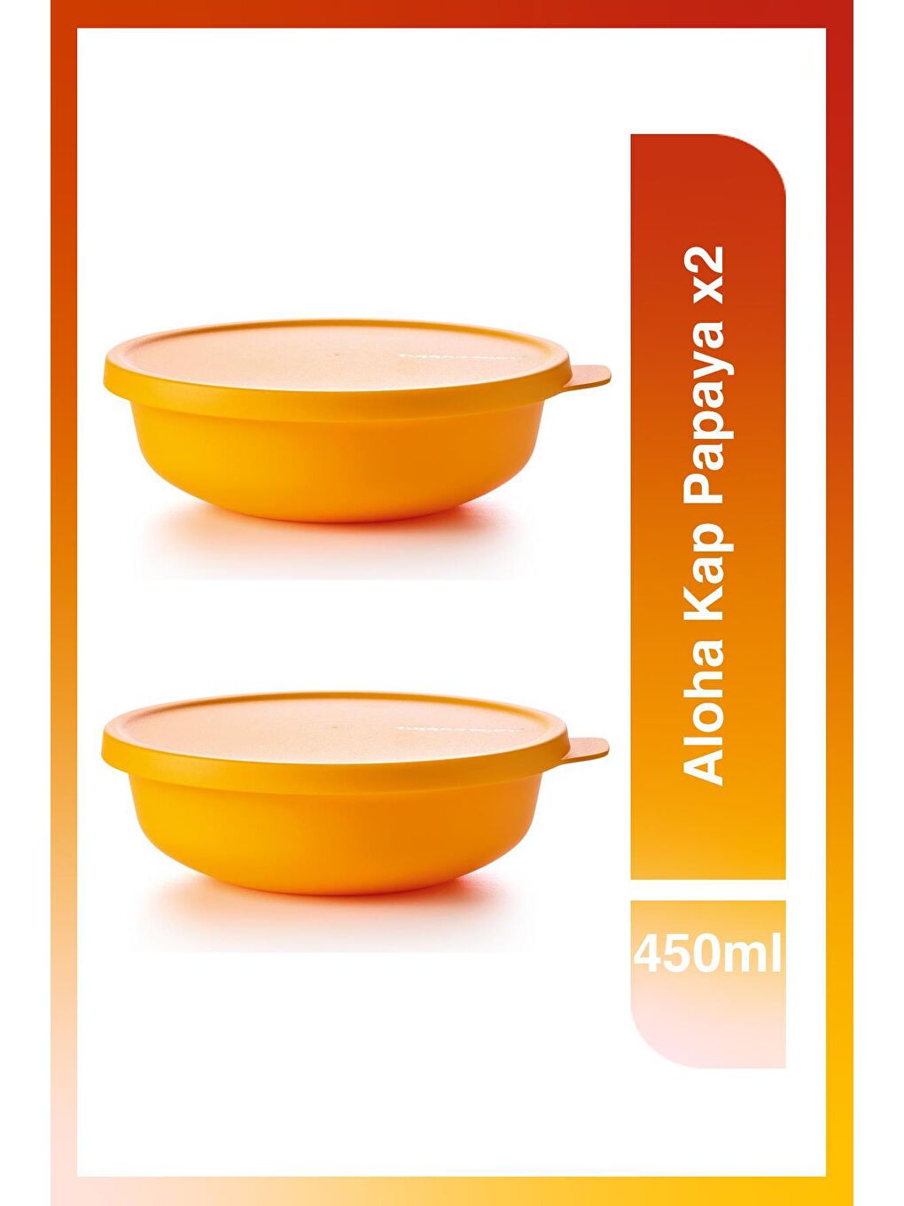 Tupperware Turuncu 2'li Aloha Buzdolabı Gıda Saklama Kabı Papaya